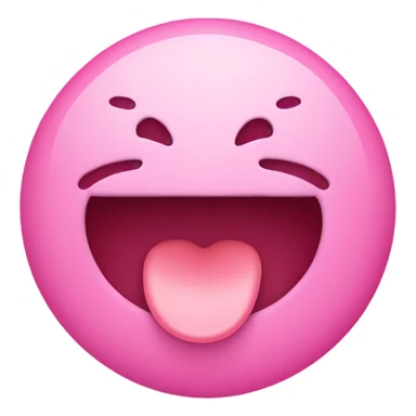Pink smiley face with tongue out sticker
