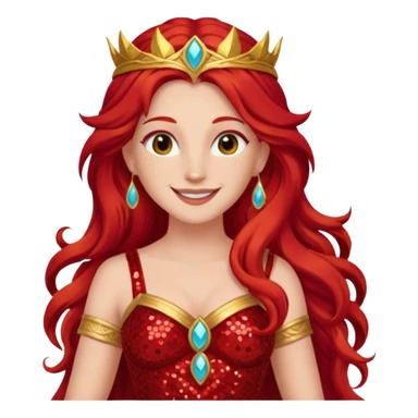 Vesta, Goddess of Hearth from Gods and Goddesses with long red hair, red sequin outfit sticker