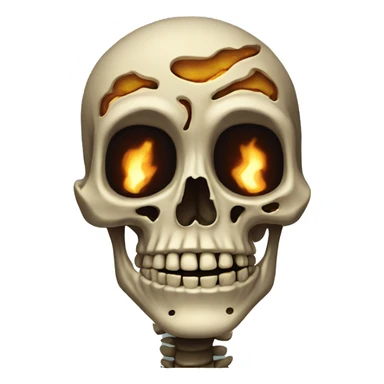 skeleton with burnt head sticker