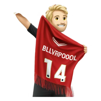 Liverpool fc scarf held up by fan sticker