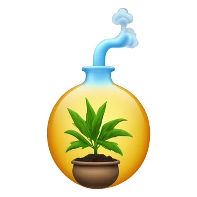 bong with smoke and plant sticker