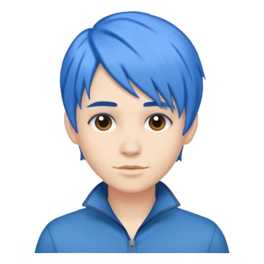 blue haired human sticker