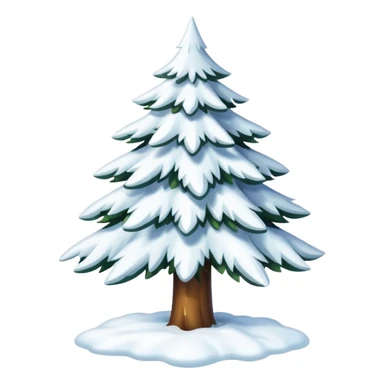 Christmas tree in the shape of snow sticker