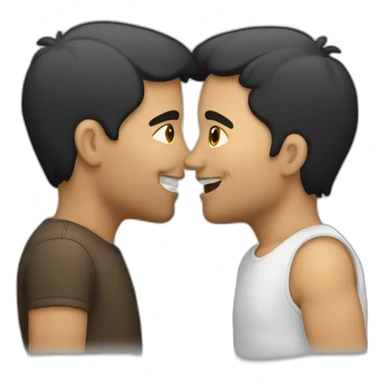 Latino-male-and-caucasian-male-kissing sticker