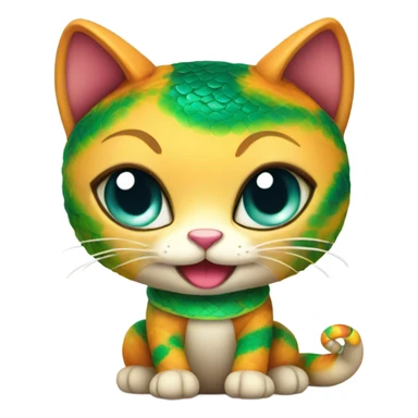 cute cat in a cute snake costume sticker