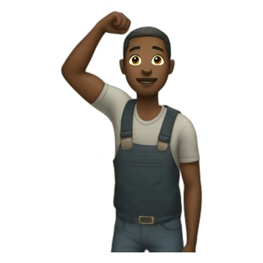 black man taking something in a field sticker