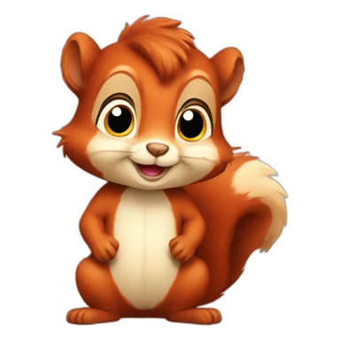 Cute red squirrel sticker