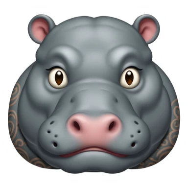 tatoos hippo, sleepy sticker