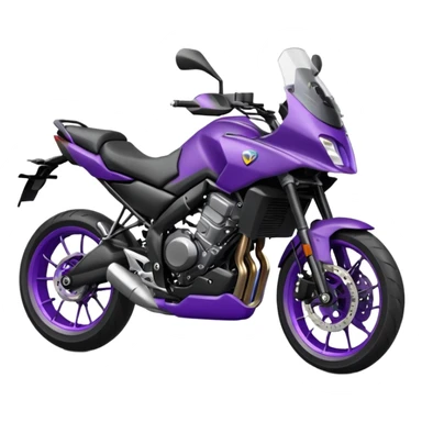 Créer un emoji copiable sur mon système iOS avec une moto mt07 noir mate / violet plus foncé que tu as et iridescent. le style de la mt07 doit être en sport. sticker