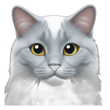 russian blue cat with white tuxedo fur sticker