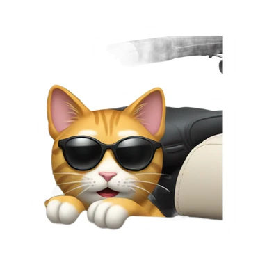 cat driving a convertible car sticker