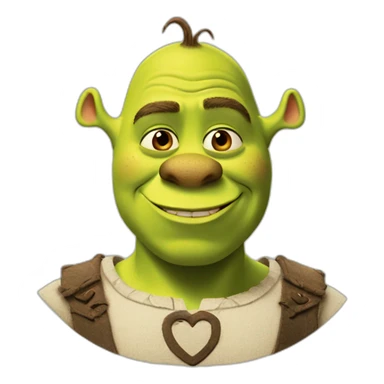 Shrek with heart eyes sticker