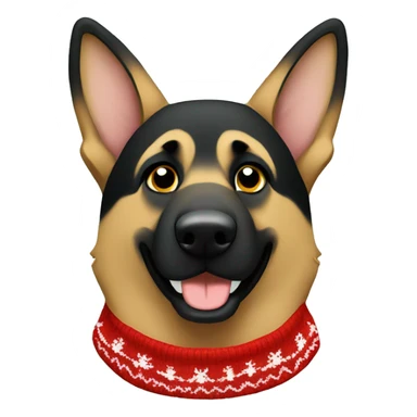 german shepherd in christmas sweater sticker