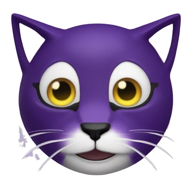 Gato morado terrorifico, sonrisa gigante boca abierta color negro, ojos grandes redondos y negros, colgante de luna amarilla, Cat Nap, Smilling Critters, Roblox, Poppy playtime 3 sticker