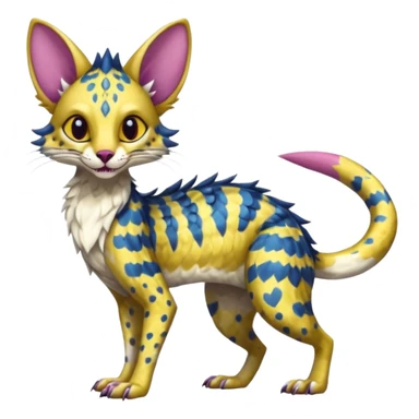 Flurry furry scaly sergal-Carp-serval-possum-sphynx-mouse-sergal-fusion-animal-hybrid-creature  sticker