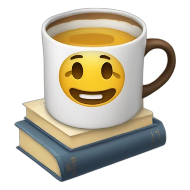 A mug on a book sticker