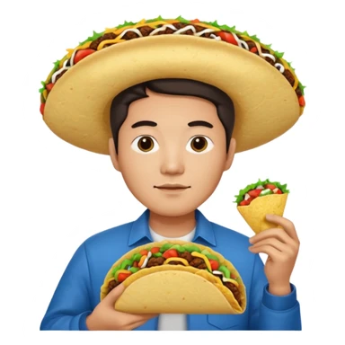 Korean man with a taco  sticker