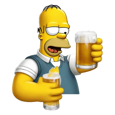 Homer simpson drink a bbeer sticker