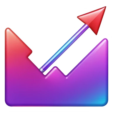 color gradient between red and purple glitter arrow right sticker