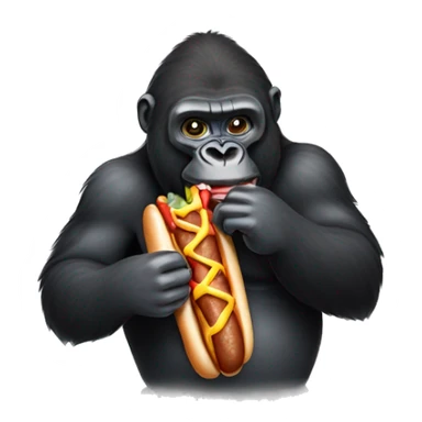 Gorilla eating hotdog  sticker