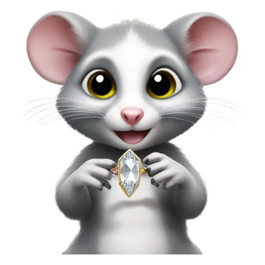 Possum with engagement ring  sticker
