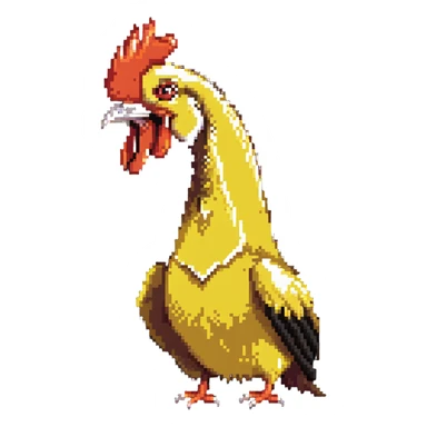 shouting long neck yellow chicken sticker