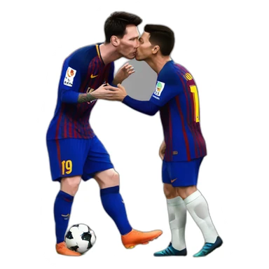 Messi kiss Ronaldo sticker