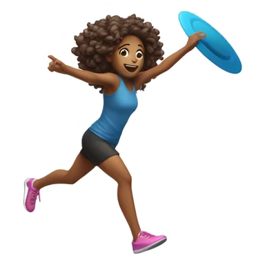 Girl throwing frisbee sticker