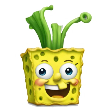 spongebob like an emoji, apple iOS style,  sticker