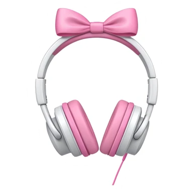 White headphones with pink bows sticker