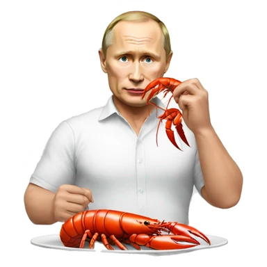 Putin eating lobster sticker