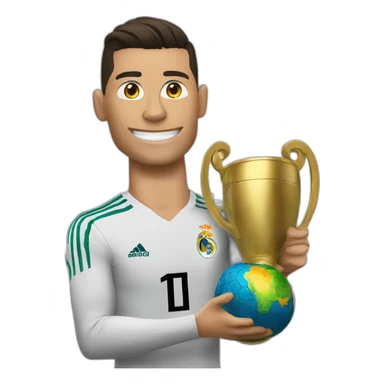 Cr7 con la copa del mundo sticker