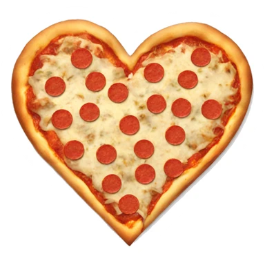 Pizza heart shape sticker
