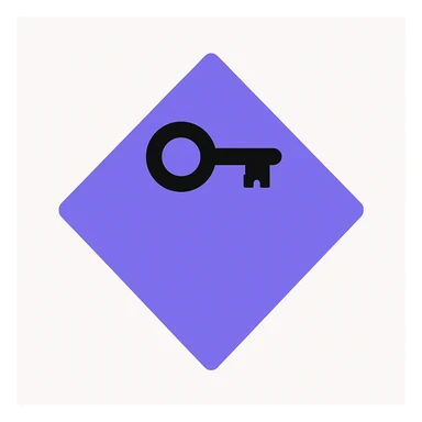 flat diamond, color #9665db, with 🗝️key  symbol on the diamond. sticker