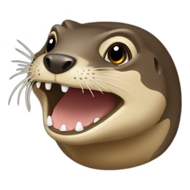 Une loutre sur un sur une tortue sticker