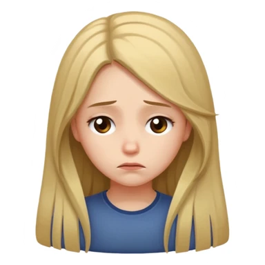 sad girl looking down sticker