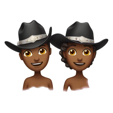 two brides cowboy hats sticker