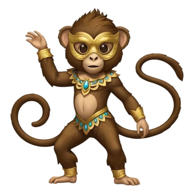 full body of monkey wearing masquerade sticker