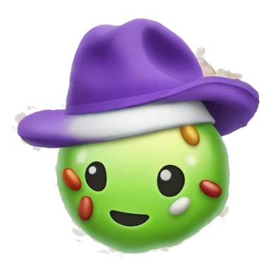 Jelly bean with hat sticker