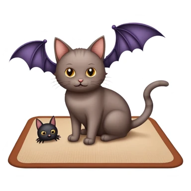 cat, mat, and two bats sticker