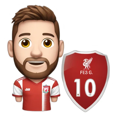 messi wearing Liverpool fc uniform sticker