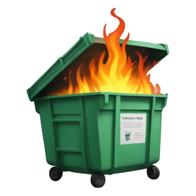Dumpster fire cute sticker