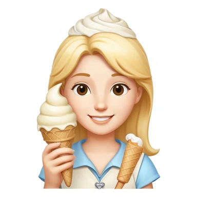 smiling Athena with white ice cream cone sticker