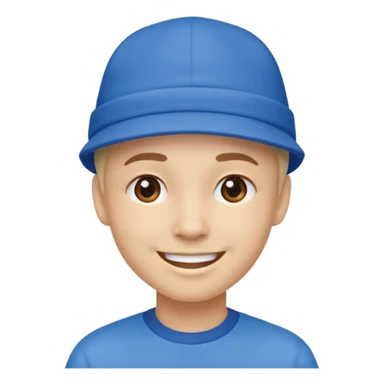 Mavi şapkalı gülen yüz sticker