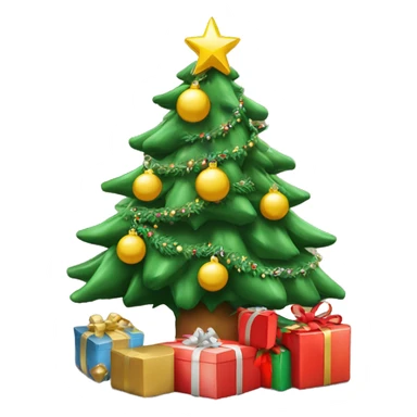 Weihnachtsbaum mit Geschenken und Schmuck  sticker