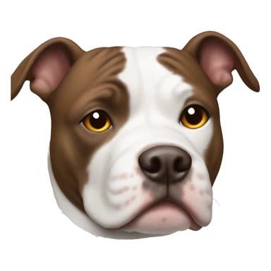Pitt bull dog with all white face and brown ears and nose  sticker