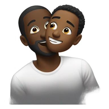 black man kissing a black man that is flying sticker
