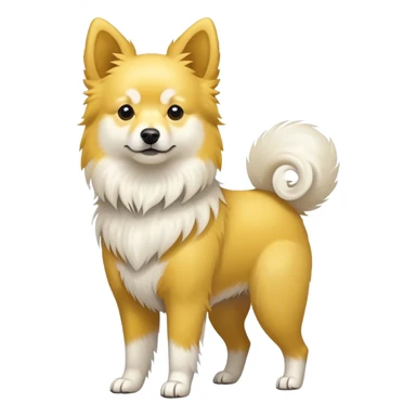 Yellow and white Chinese native dog sticker