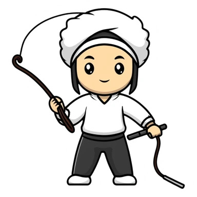 A person whipping a whip sticker