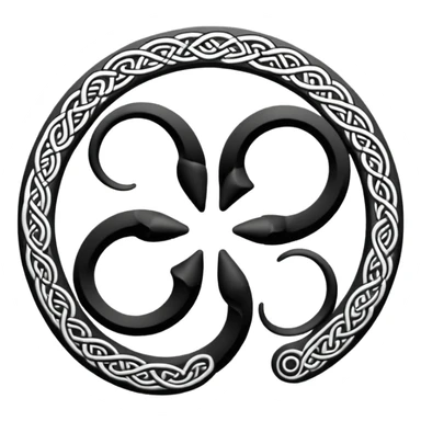 Celtic Triskelion black and white symbol sticker